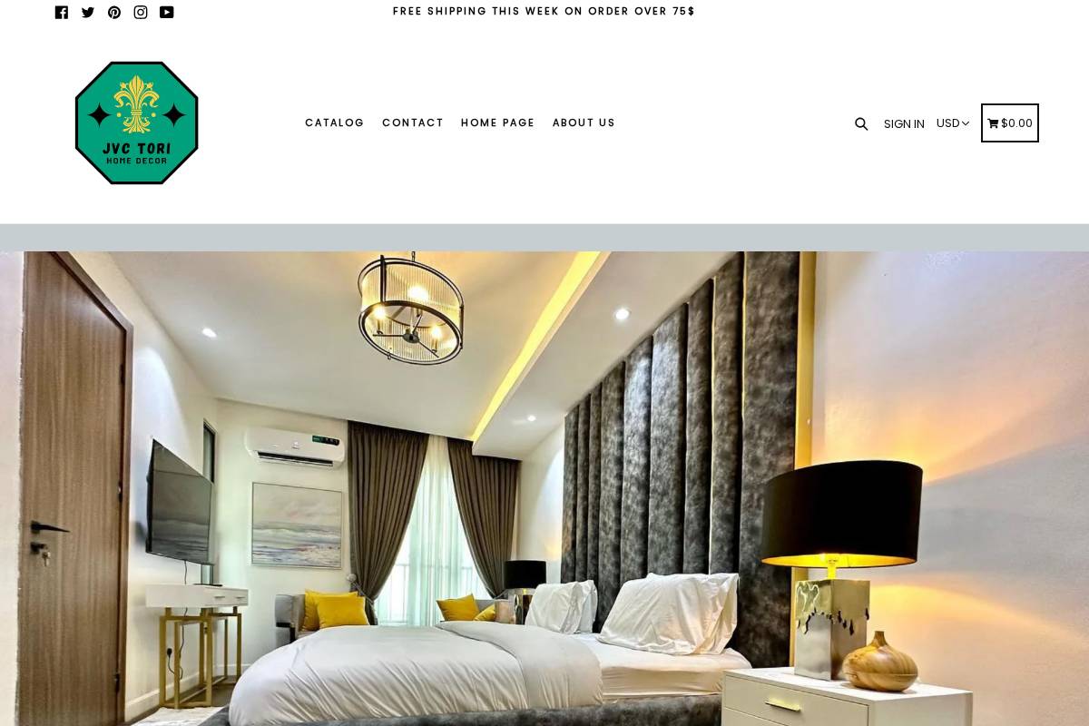 jvctorihomedecor.com homepage screenshot