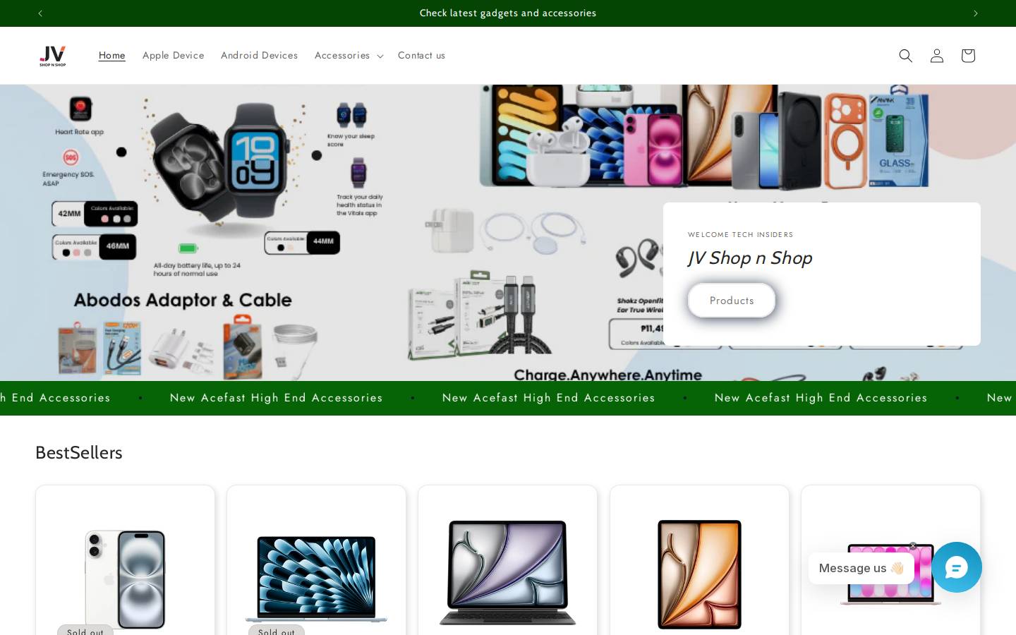 jvshopnshop.net homepage screenshot