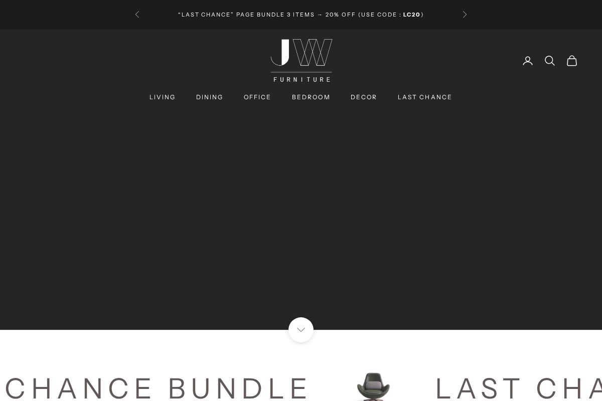 JW FURNITURE homepage screenshot