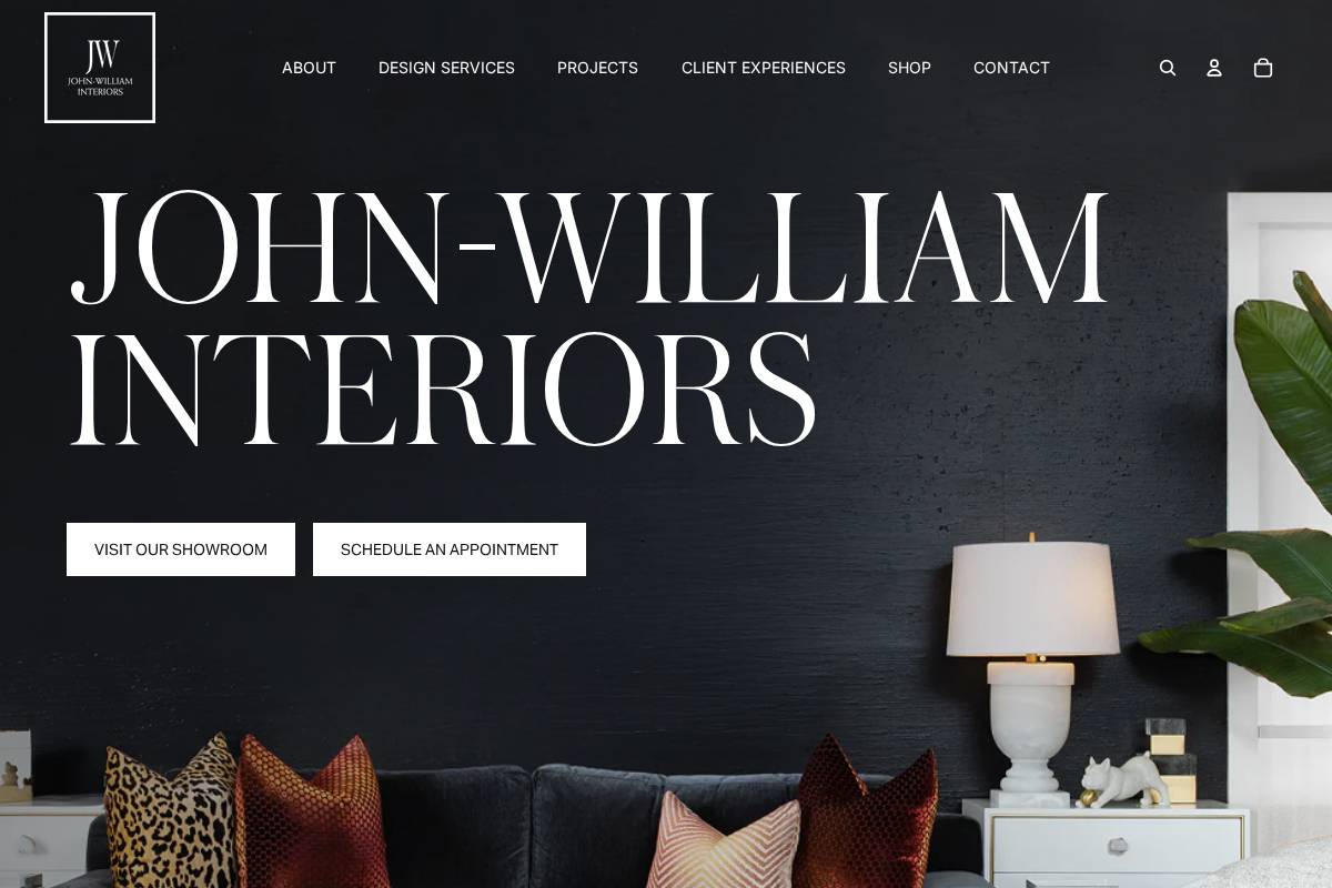 jwinteriors.com homepage screenshot