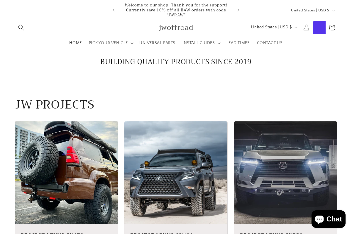 jwoffroad homepage screenshot