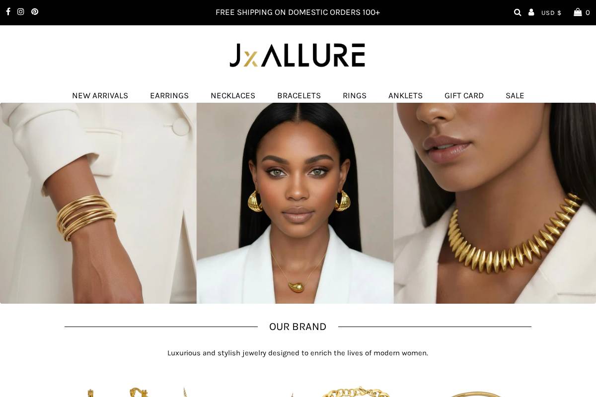 jxallure.com homepage screenshot