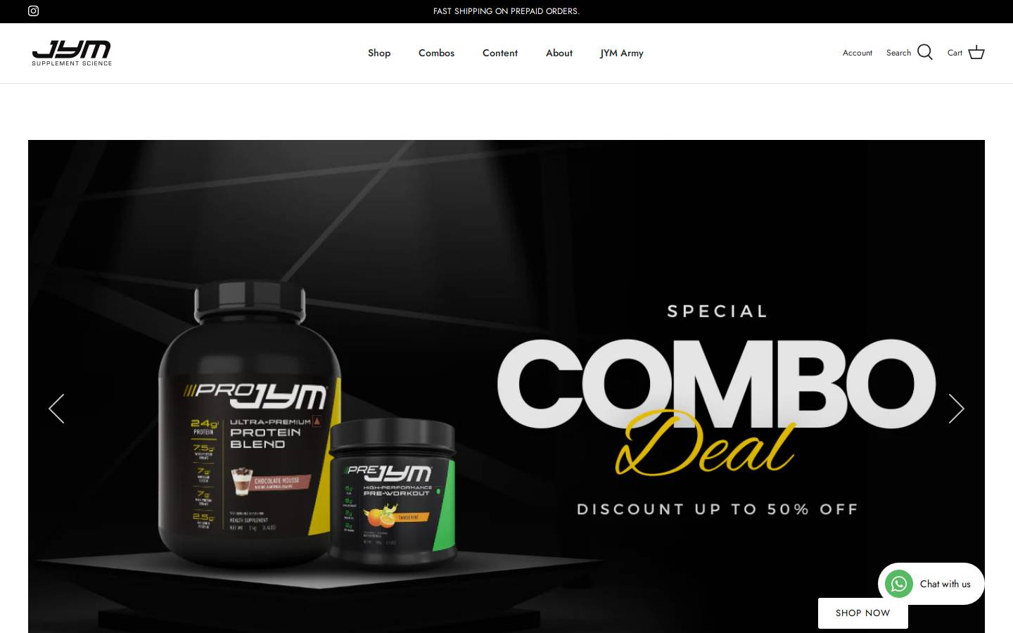 Jymsupplementscience homepage screenshot