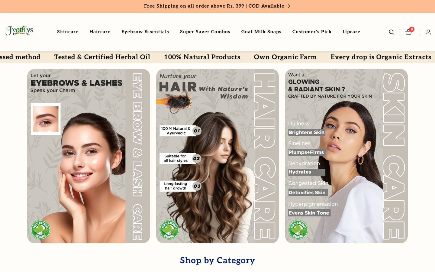 jyothysorganics.com homepage screenshot