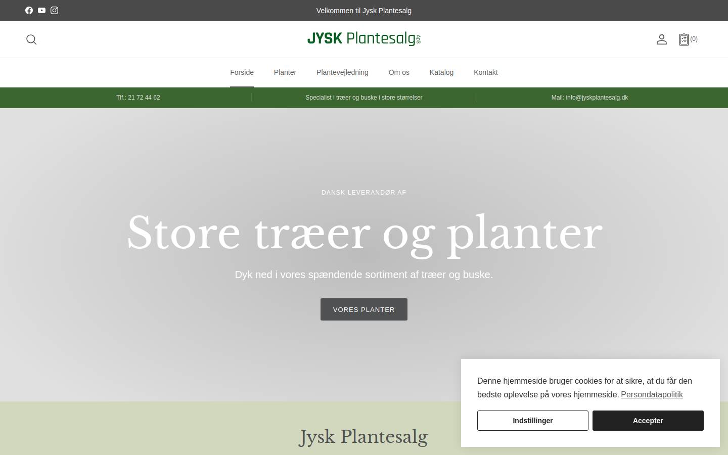 jyskplantesalg.dk homepage screenshot