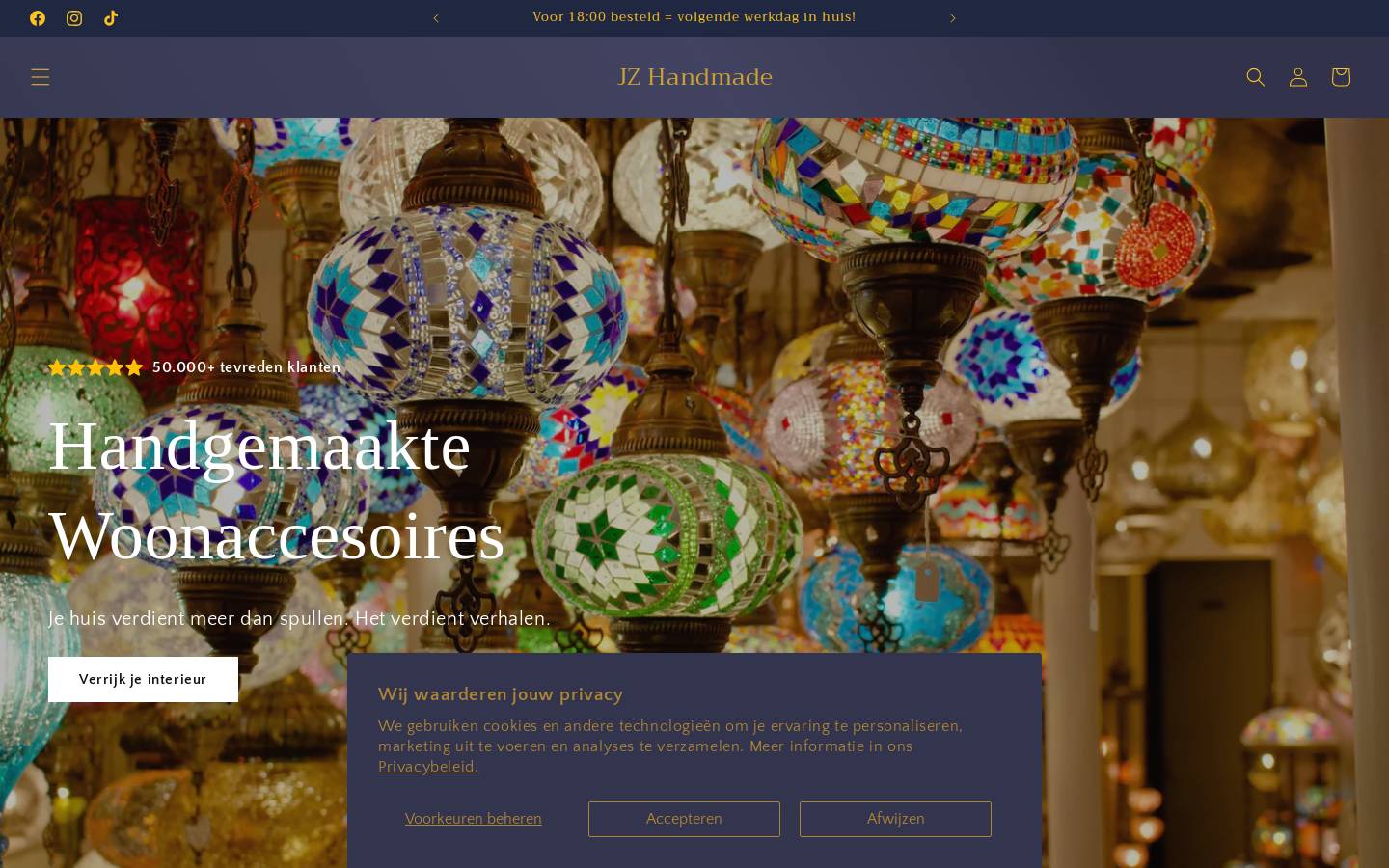 Jz Handmade homepage screenshot