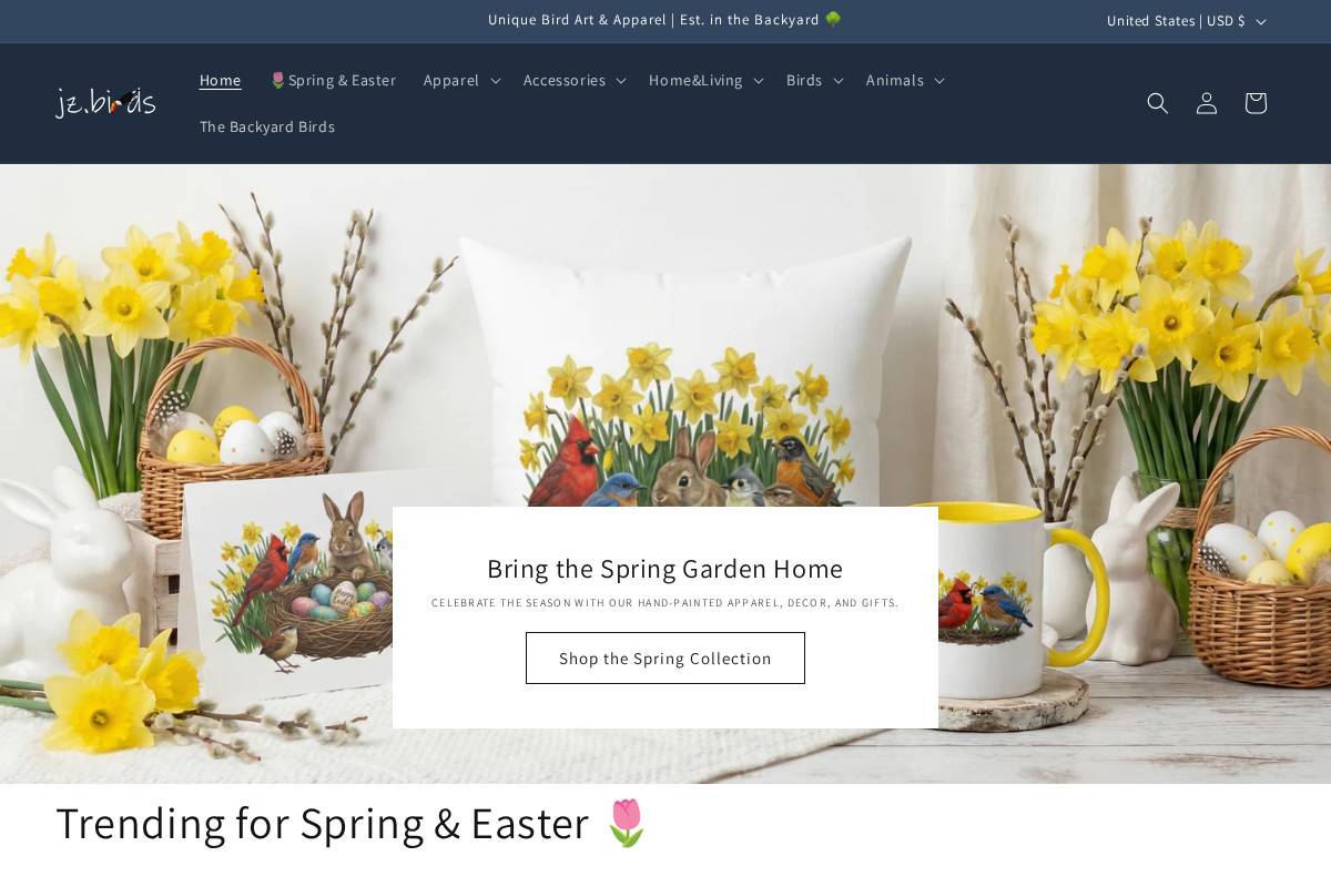 jzbirds.com homepage screenshot
