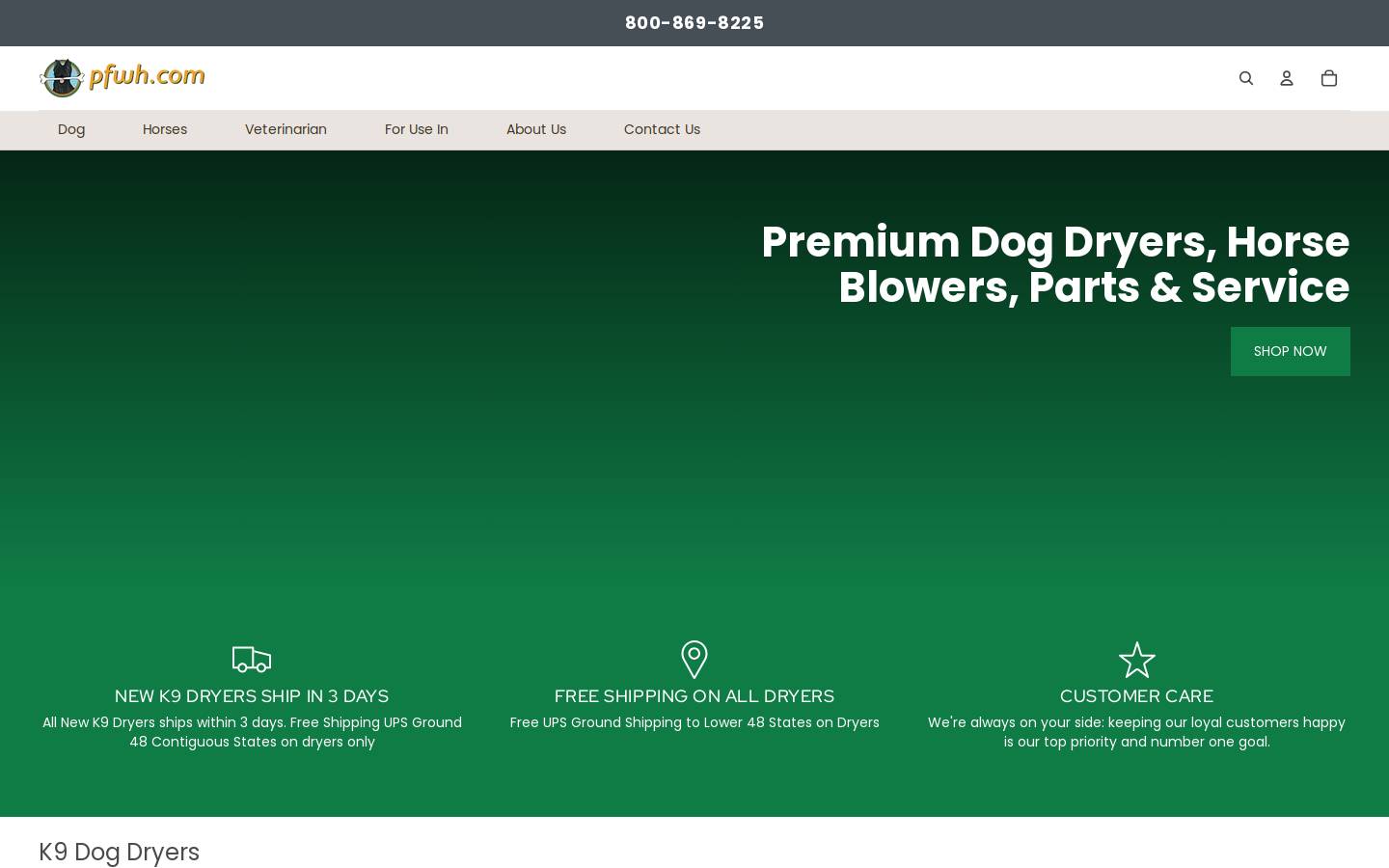 k-9dryer.com homepage screenshot