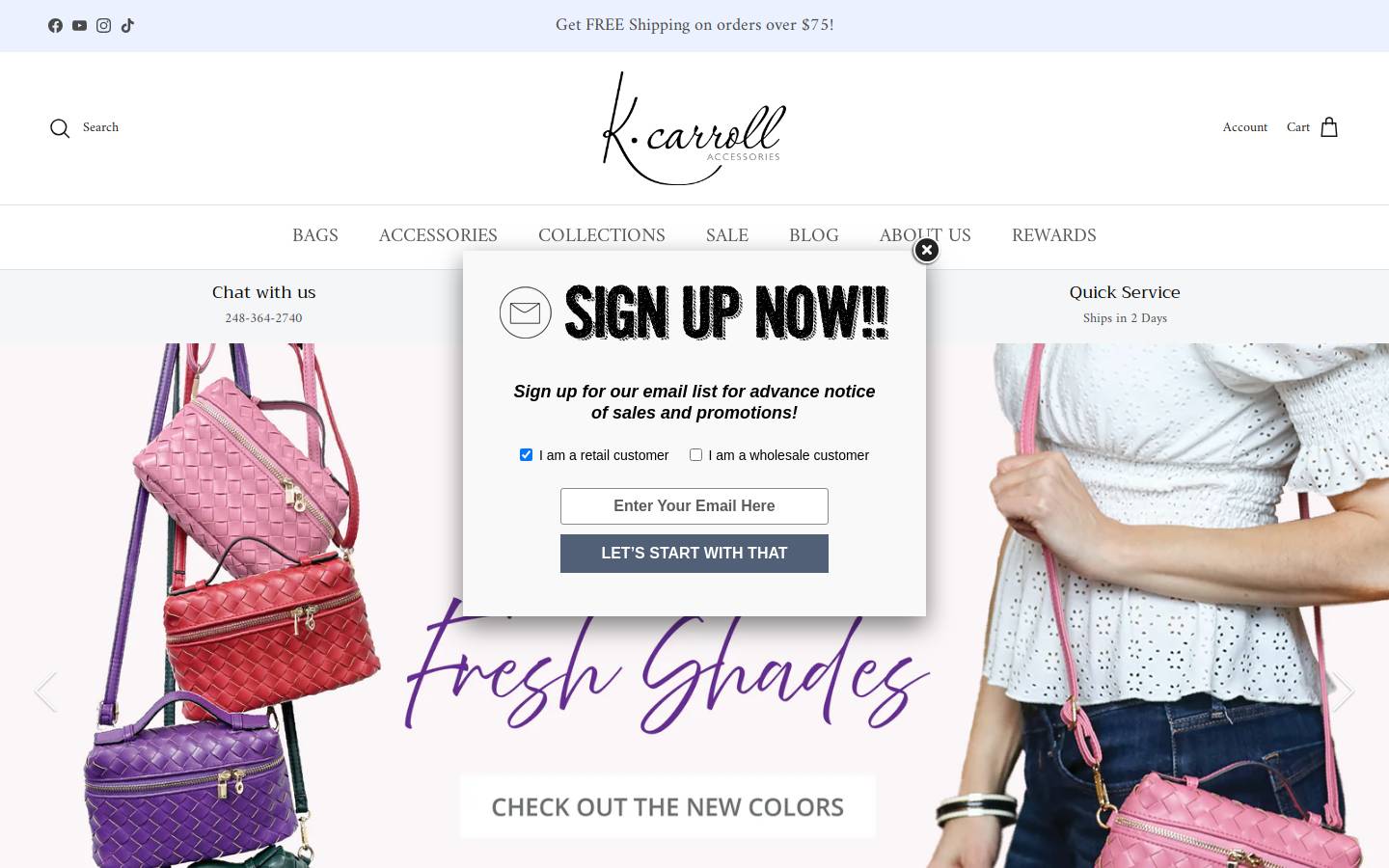 k-carroll.com homepage screenshot