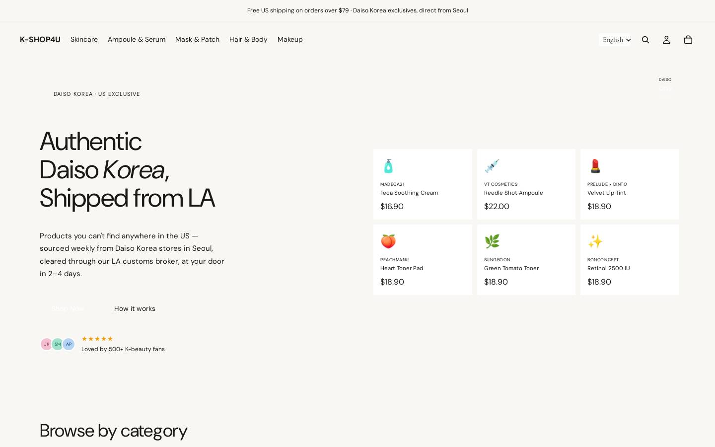 k-shop4u.com homepage screenshot