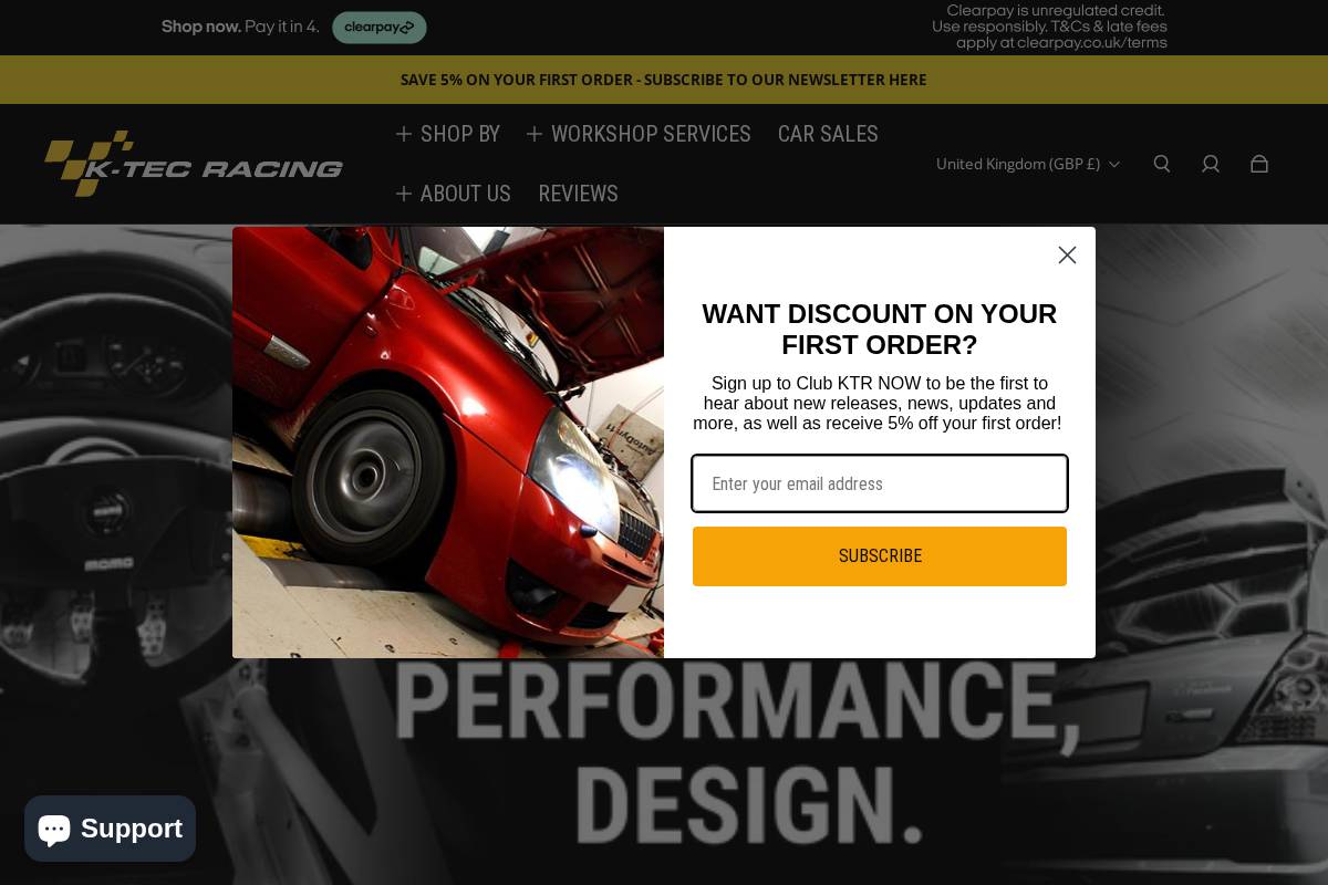 k-tecracing.com homepage screenshot