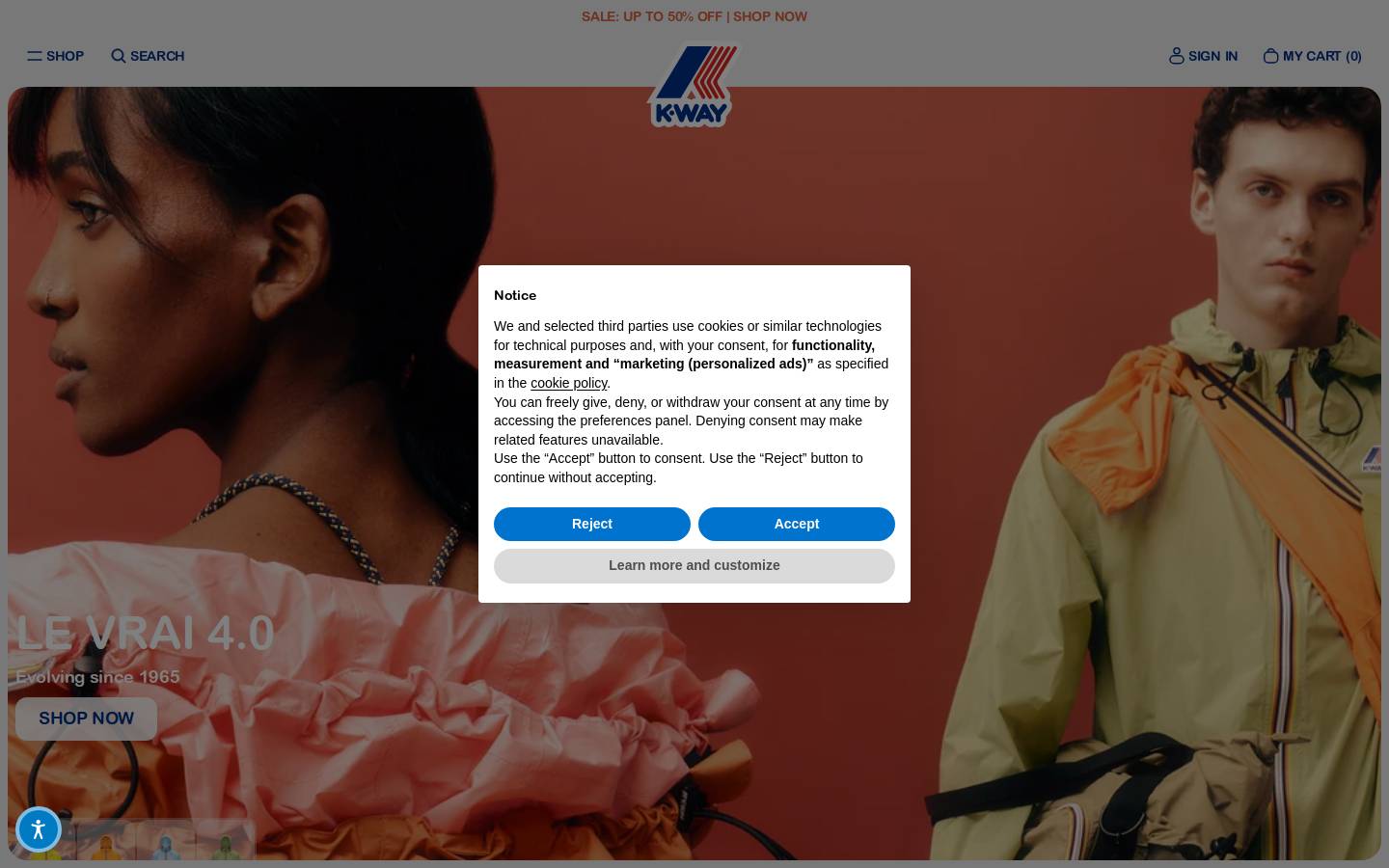 K-WAY homepage screenshot