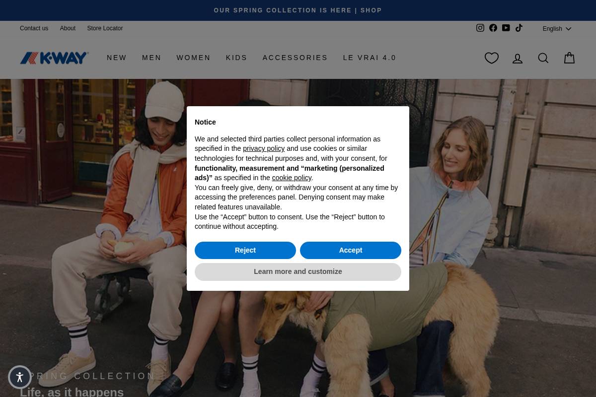 K-WAY homepage screenshot