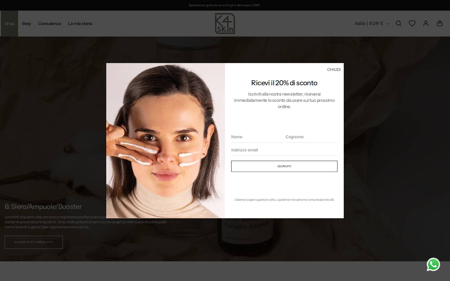 K4skin homepage screenshot