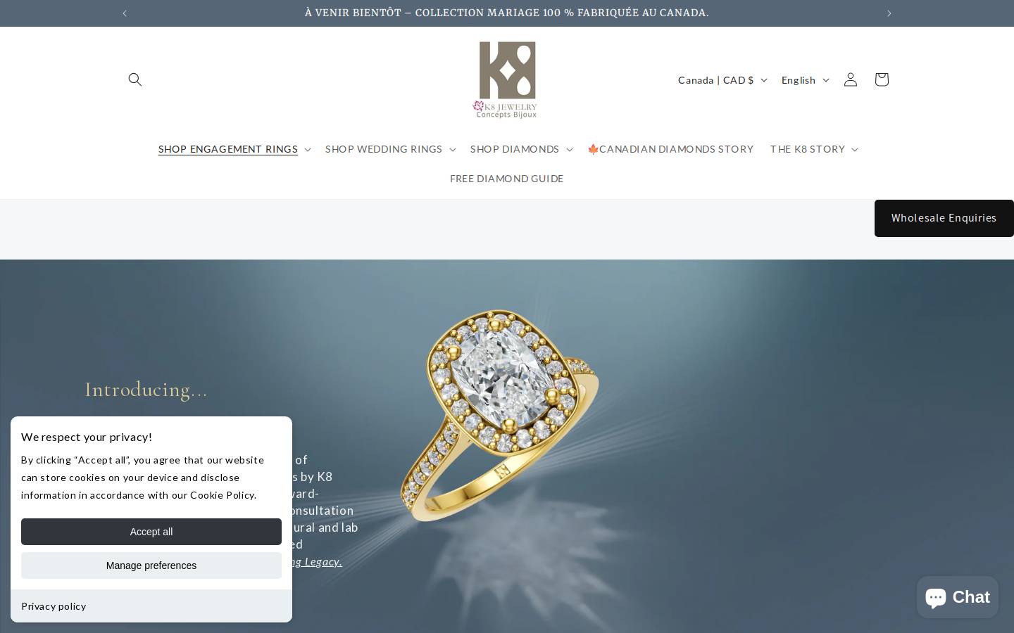 k8jewelry.com homepage screenshot