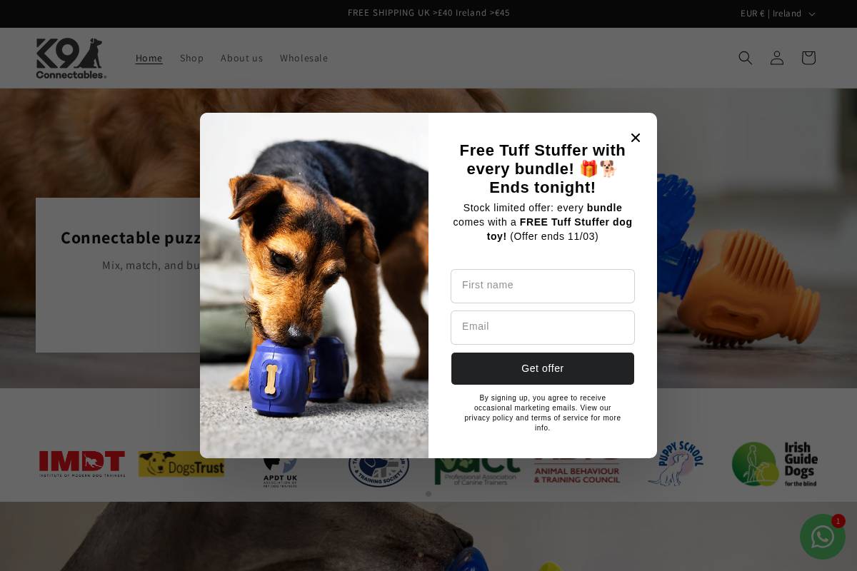 K9connectables homepage screenshot