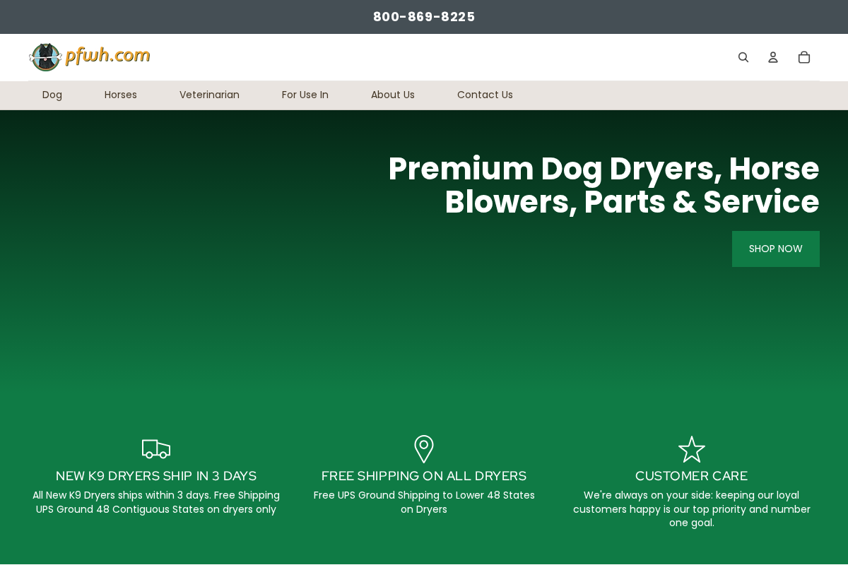 K9dryer homepage screenshot