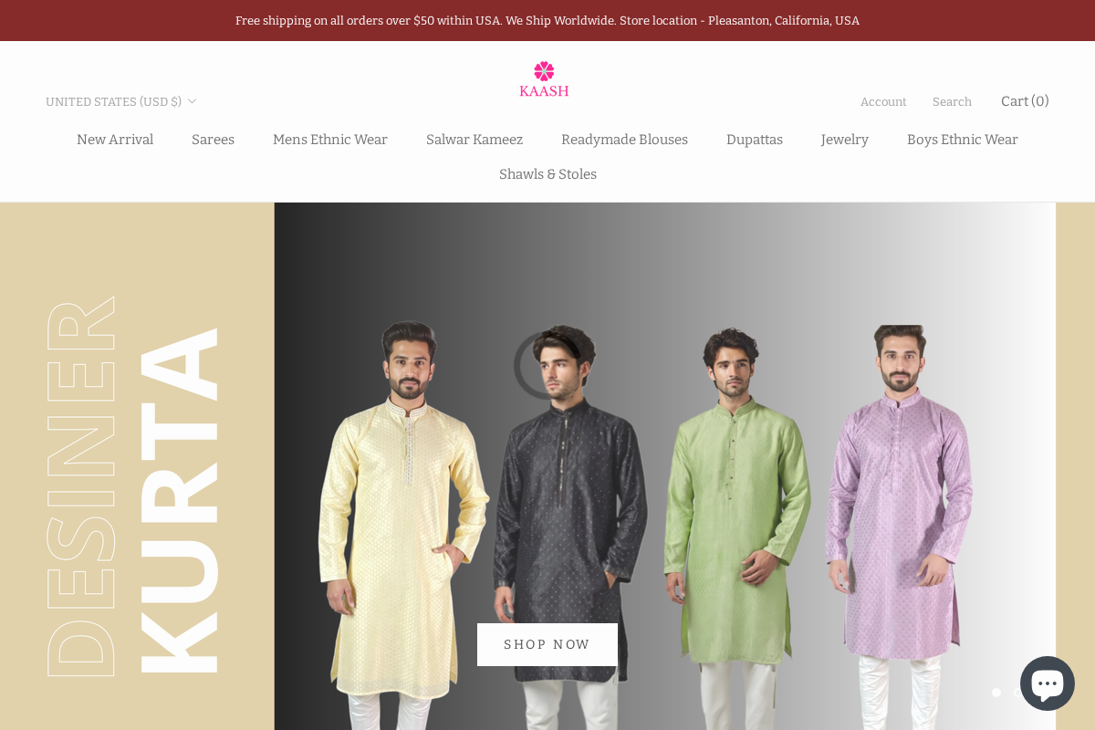 Kaash homepage screenshot