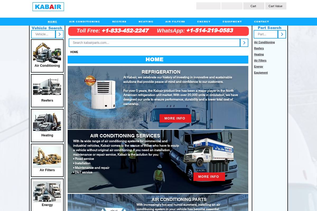 kabair.ca homepage screenshot