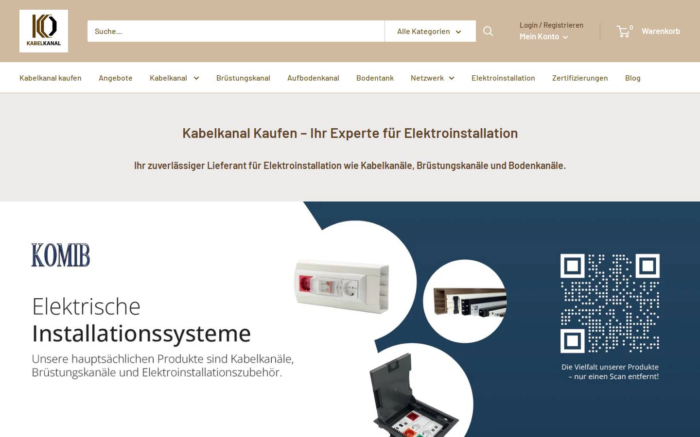 Kabelkanal Kaufen homepage screenshot
