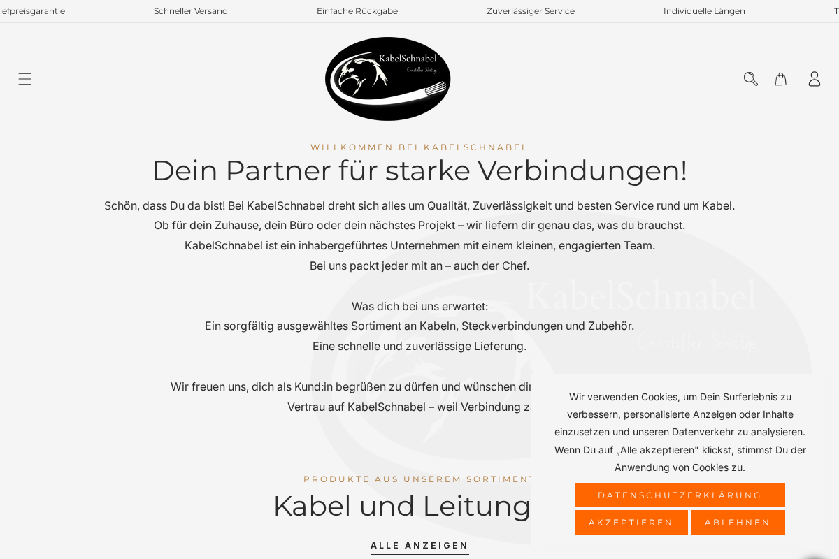 KabelSchnabel homepage screenshot