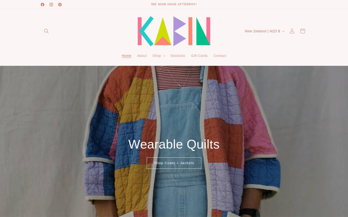 kabin.co.nz homepage screenshot