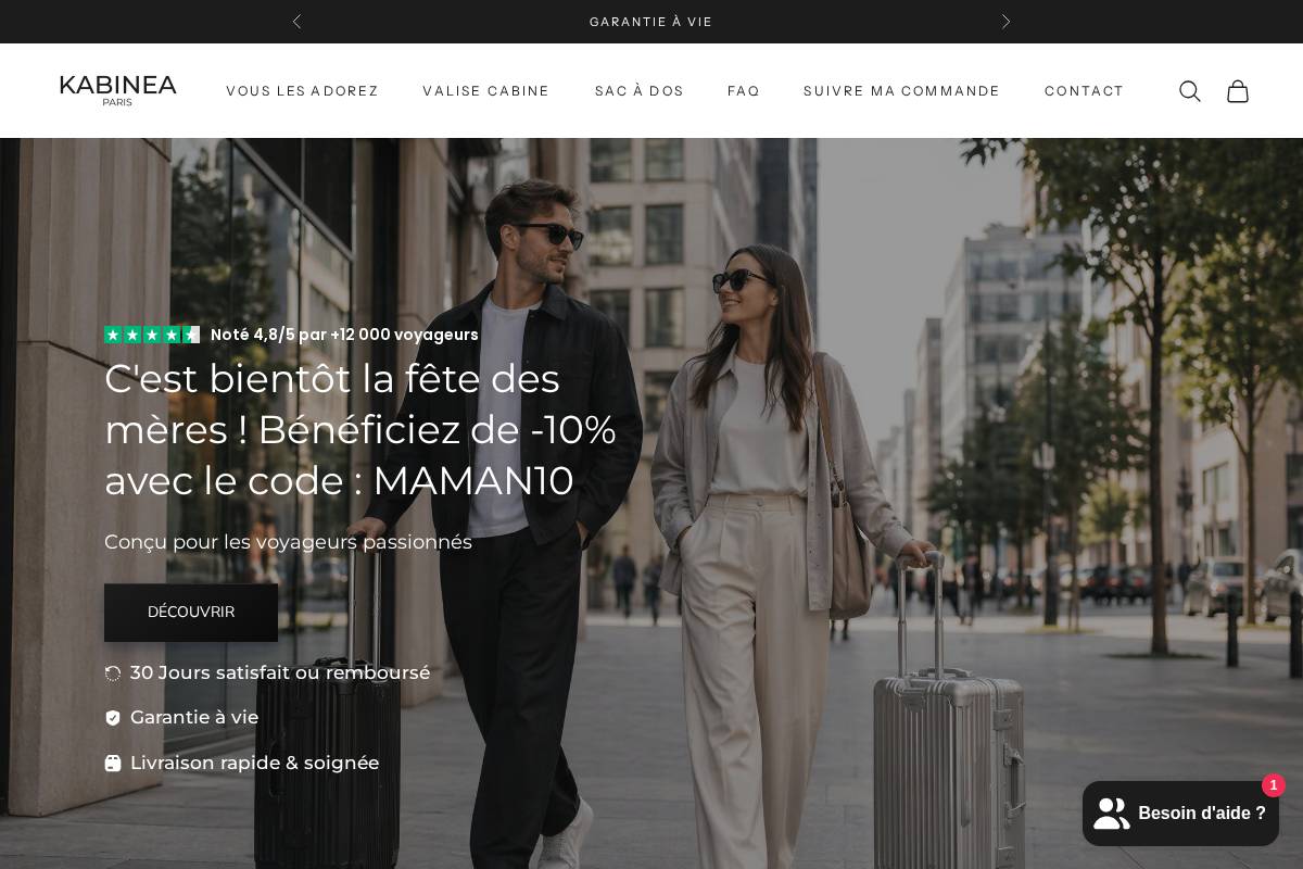 Kabinea homepage screenshot