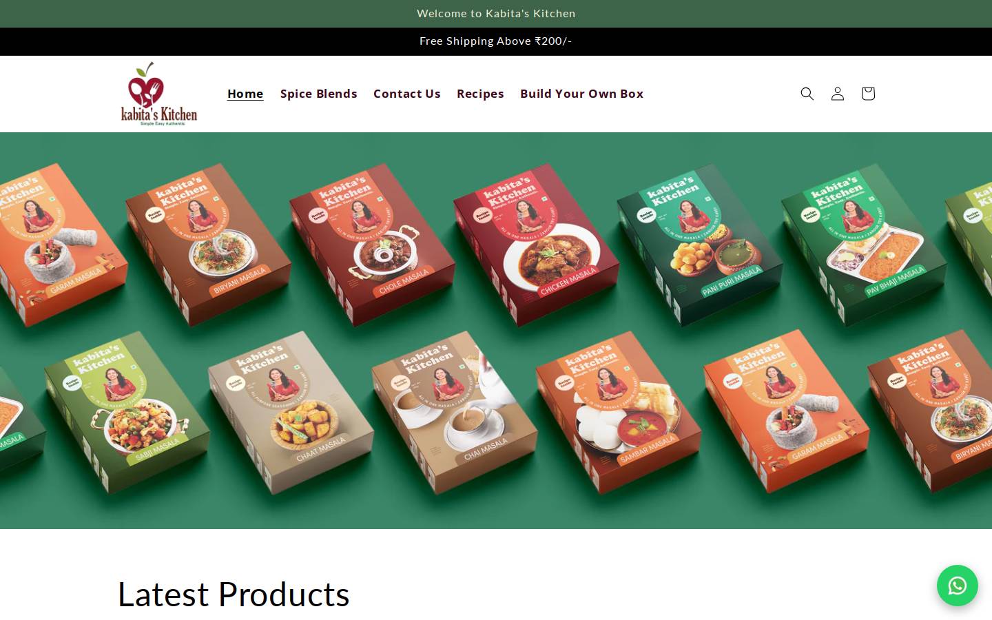kabitaskitchenmix.com homepage screenshot