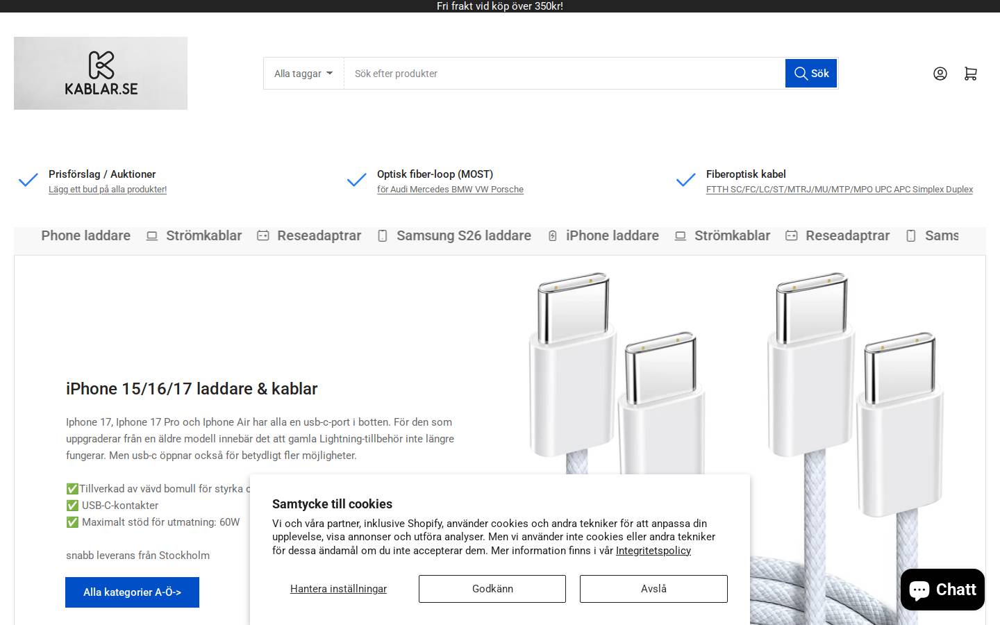kablar.se homepage screenshot
