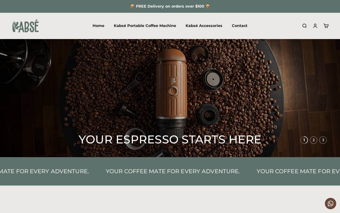 kabsecoffee.com homepage screenshot