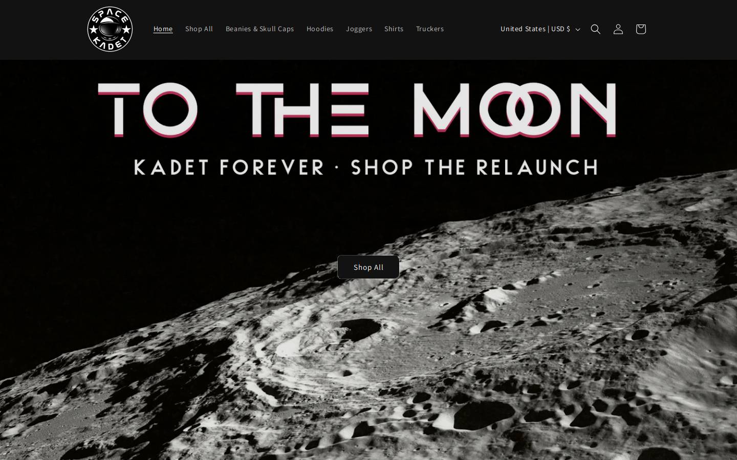 kadetstore.com homepage screenshot