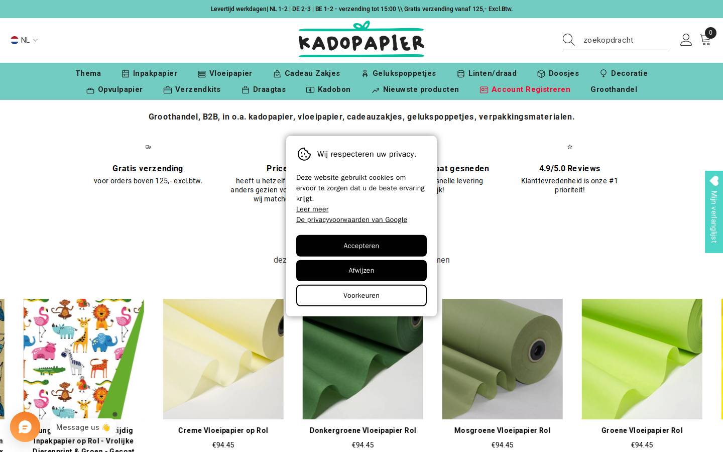 kadopapier.be homepage screenshot