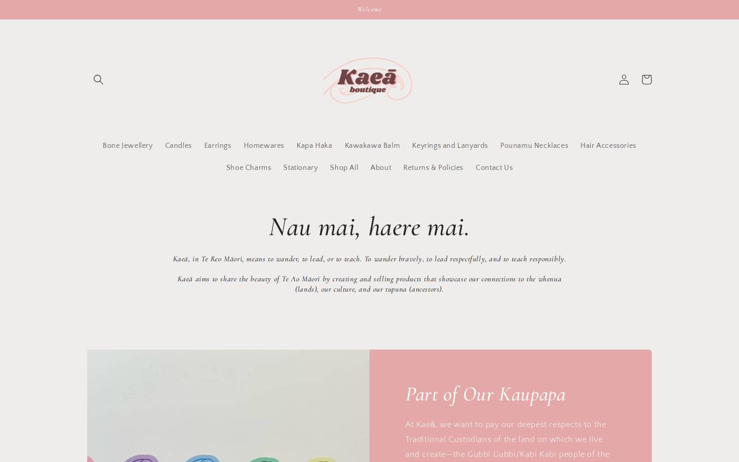 kaeaboutique.com homepage screenshot