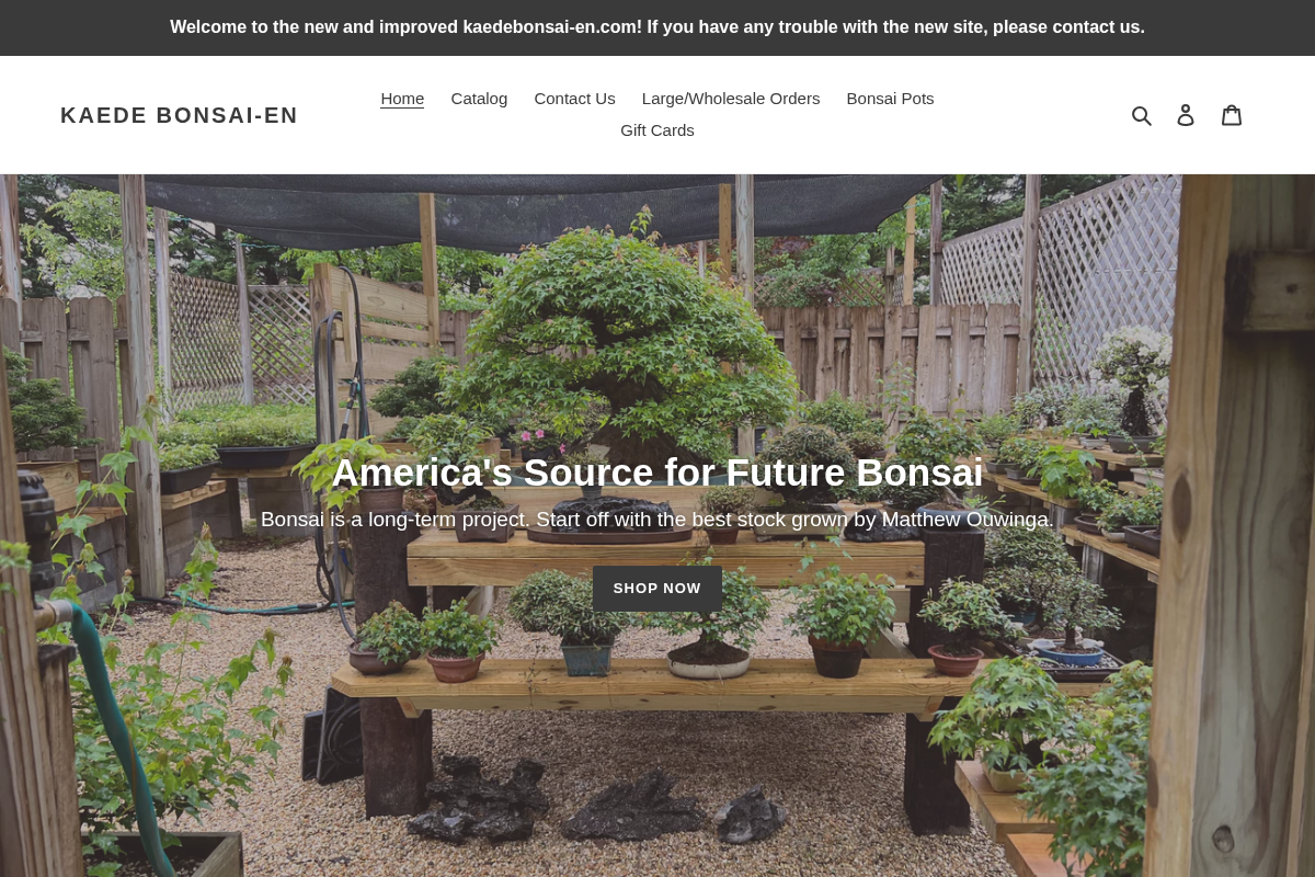 kaedebonsai-en.com homepage screenshot