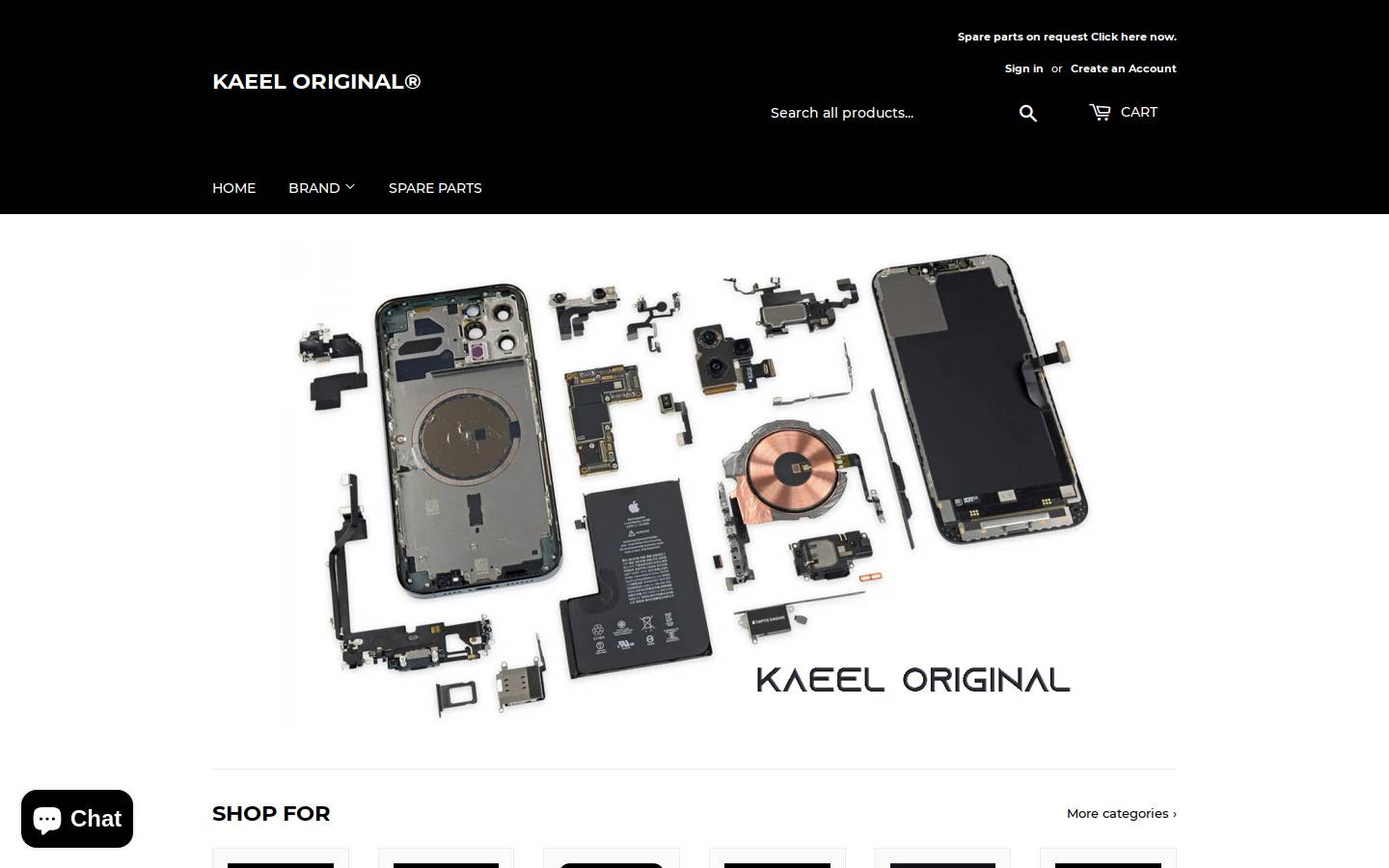 kaeeloriginal.com homepage screenshot