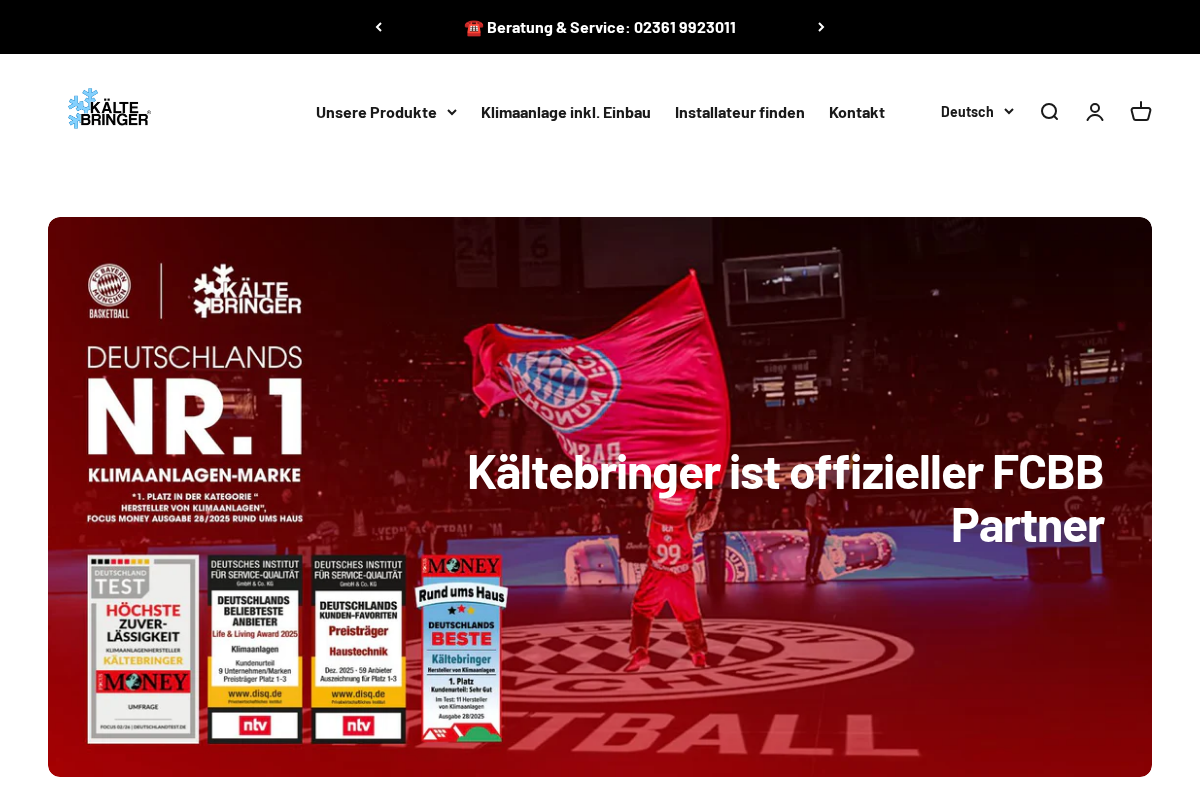 Kaeltebringer homepage screenshot