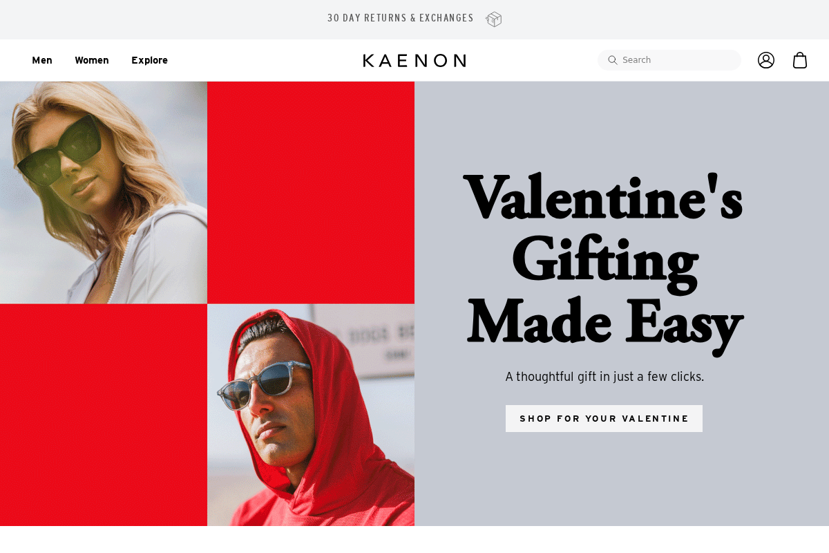 kaenon.com homepage screenshot