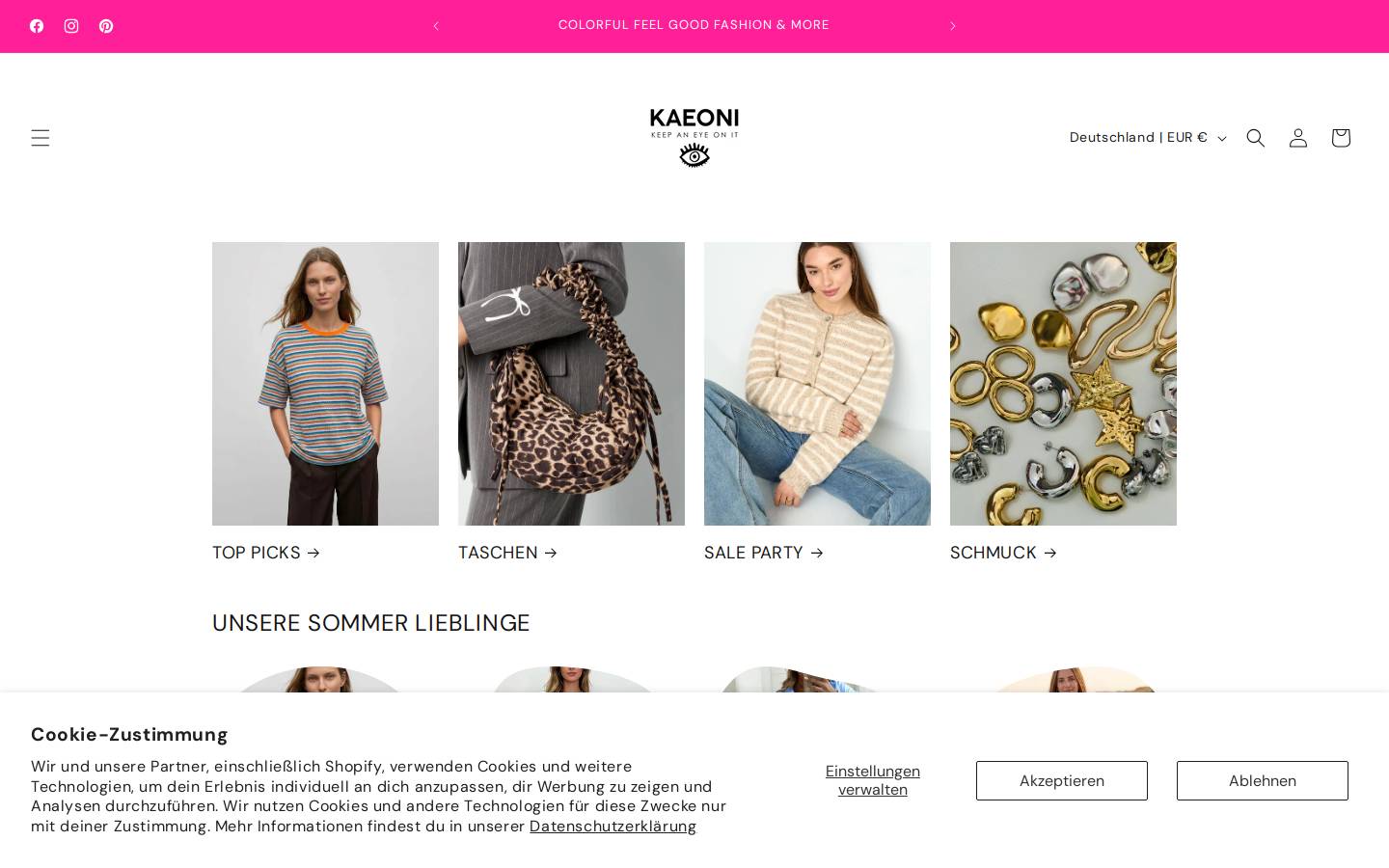 kaeoni.com homepage screenshot