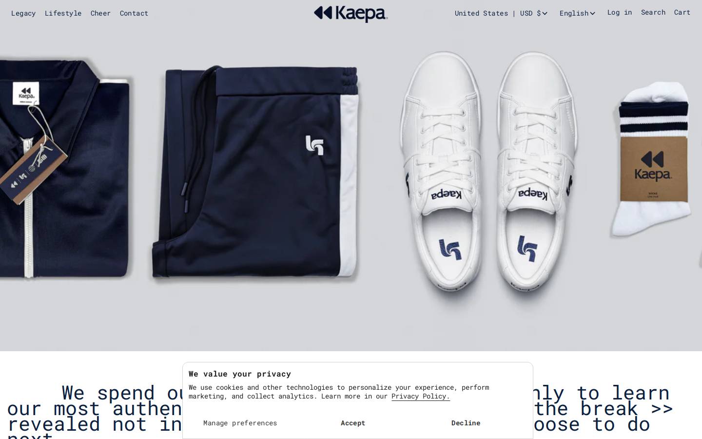 kaepa.com homepage screenshot