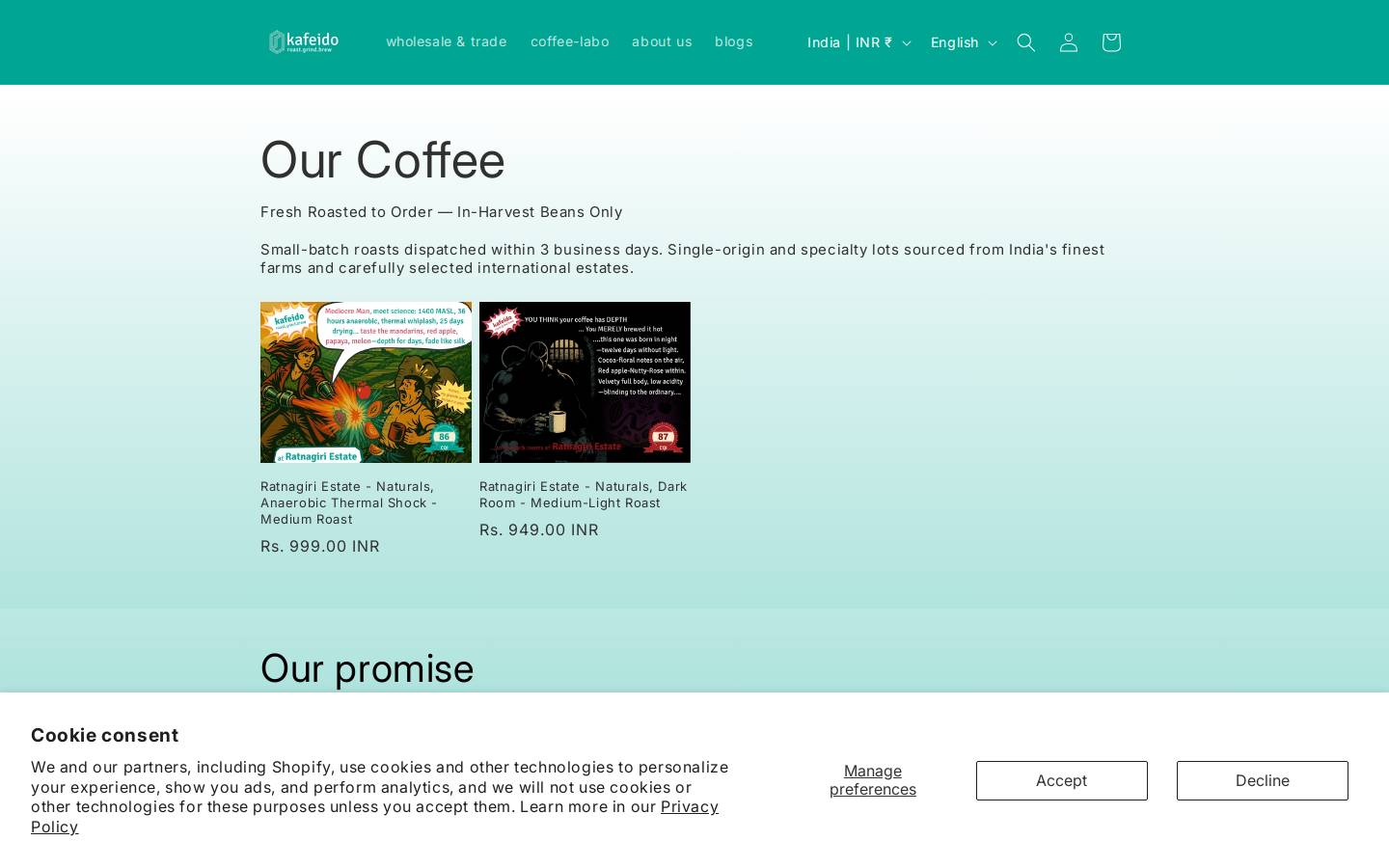 kafeido.com homepage screenshot