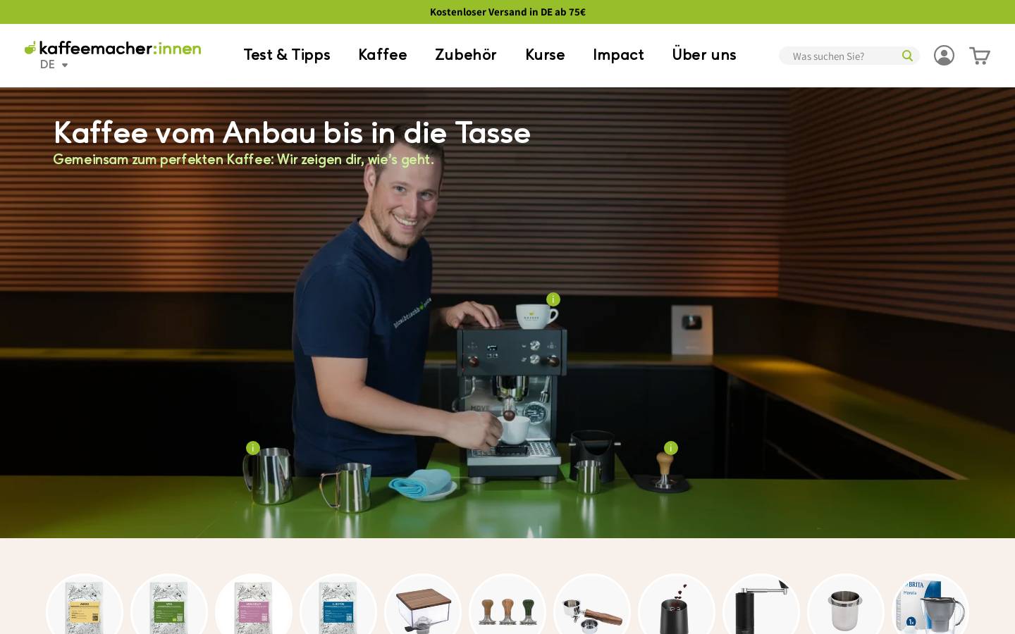 kaffeemacher.de homepage screenshot