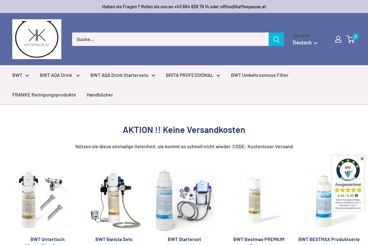 Kaffeepause homepage screenshot