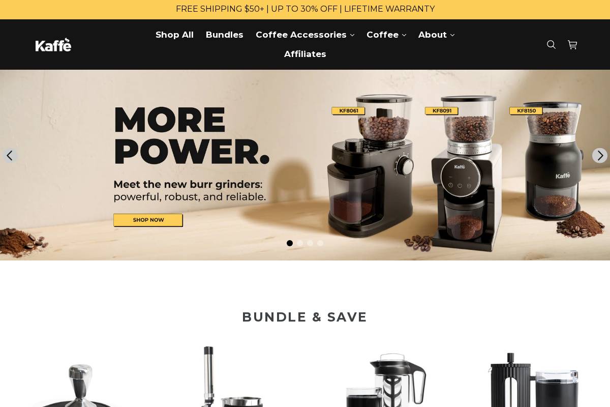 kaffeproducts.com homepage screenshot