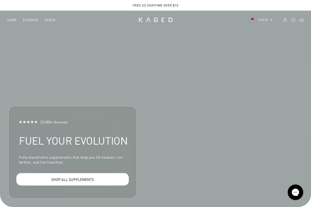Kaged homepage screenshot
