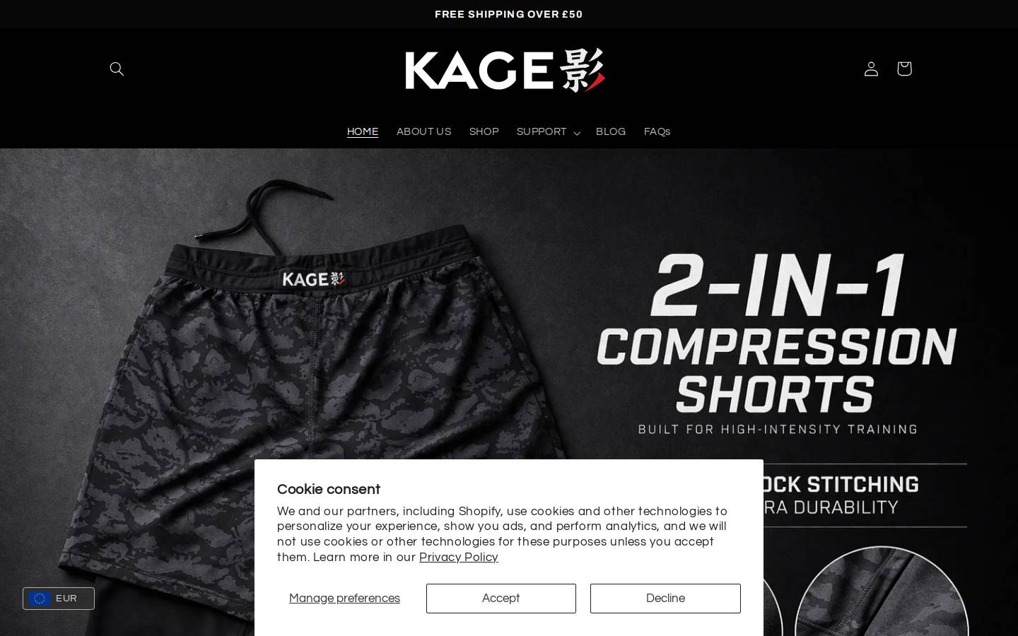 kagesports.com homepage screenshot