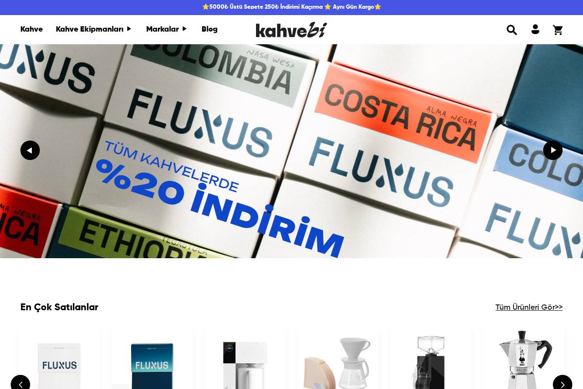 kahvebi.com homepage screenshot