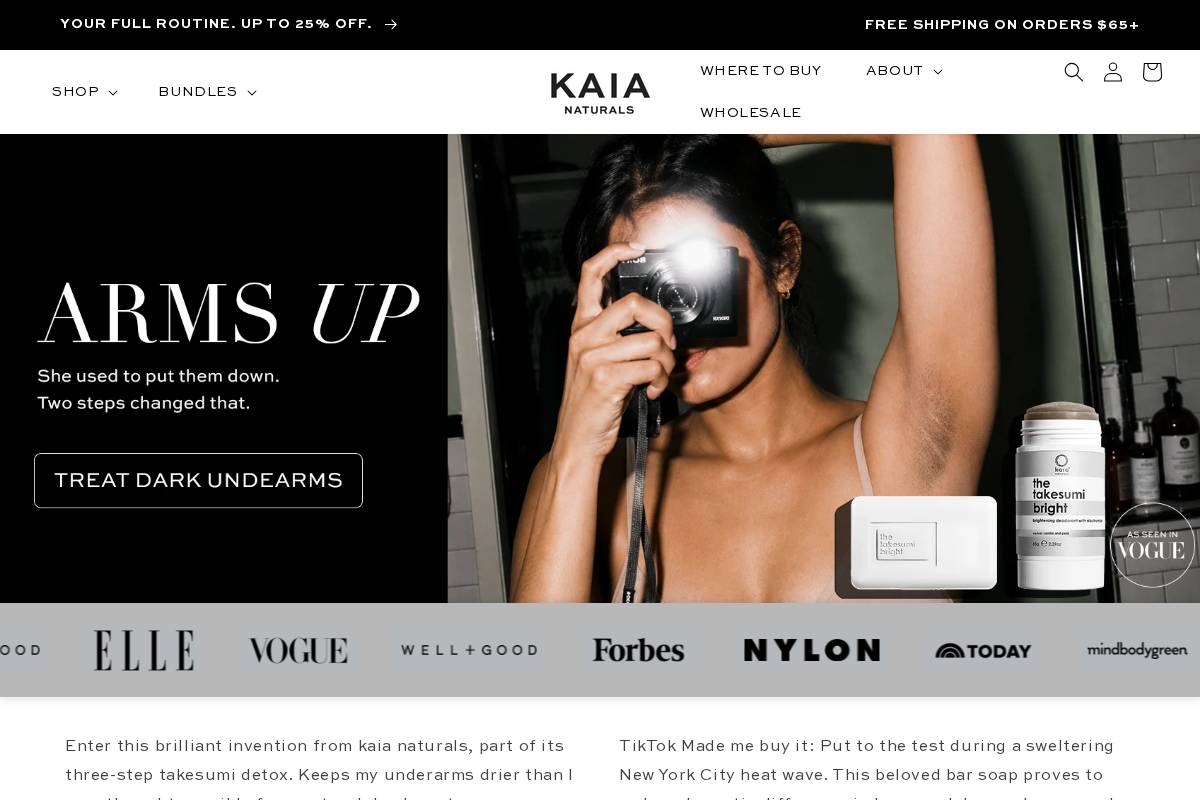 kaianaturals.com homepage screenshot
