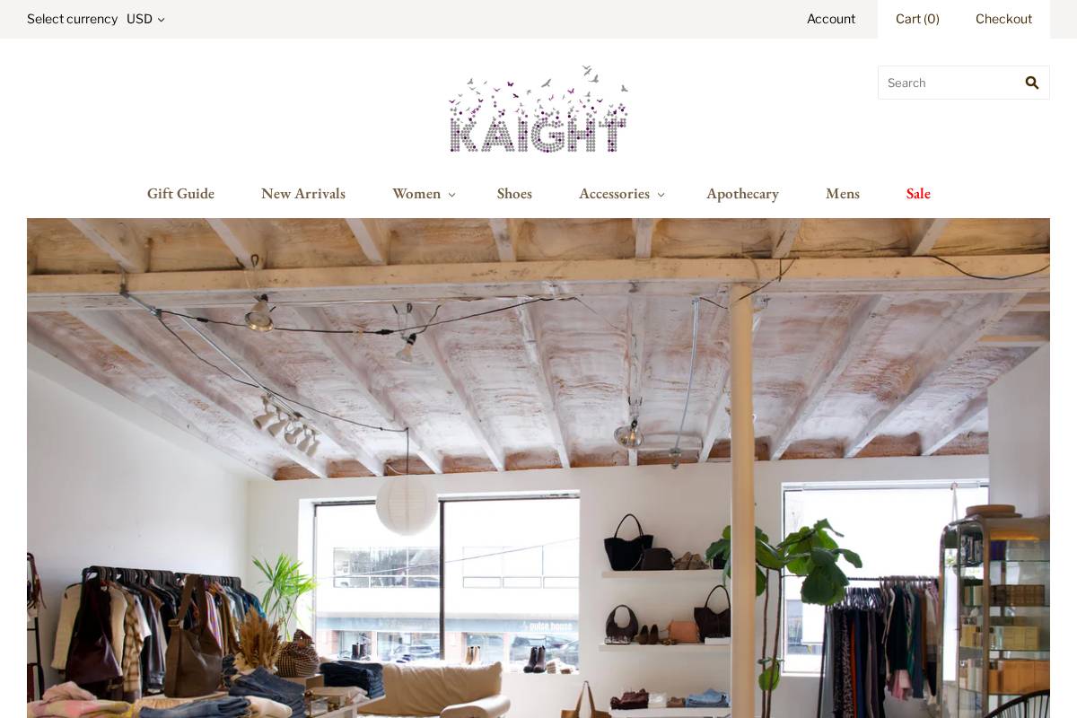 kaightshop.com homepage screenshot