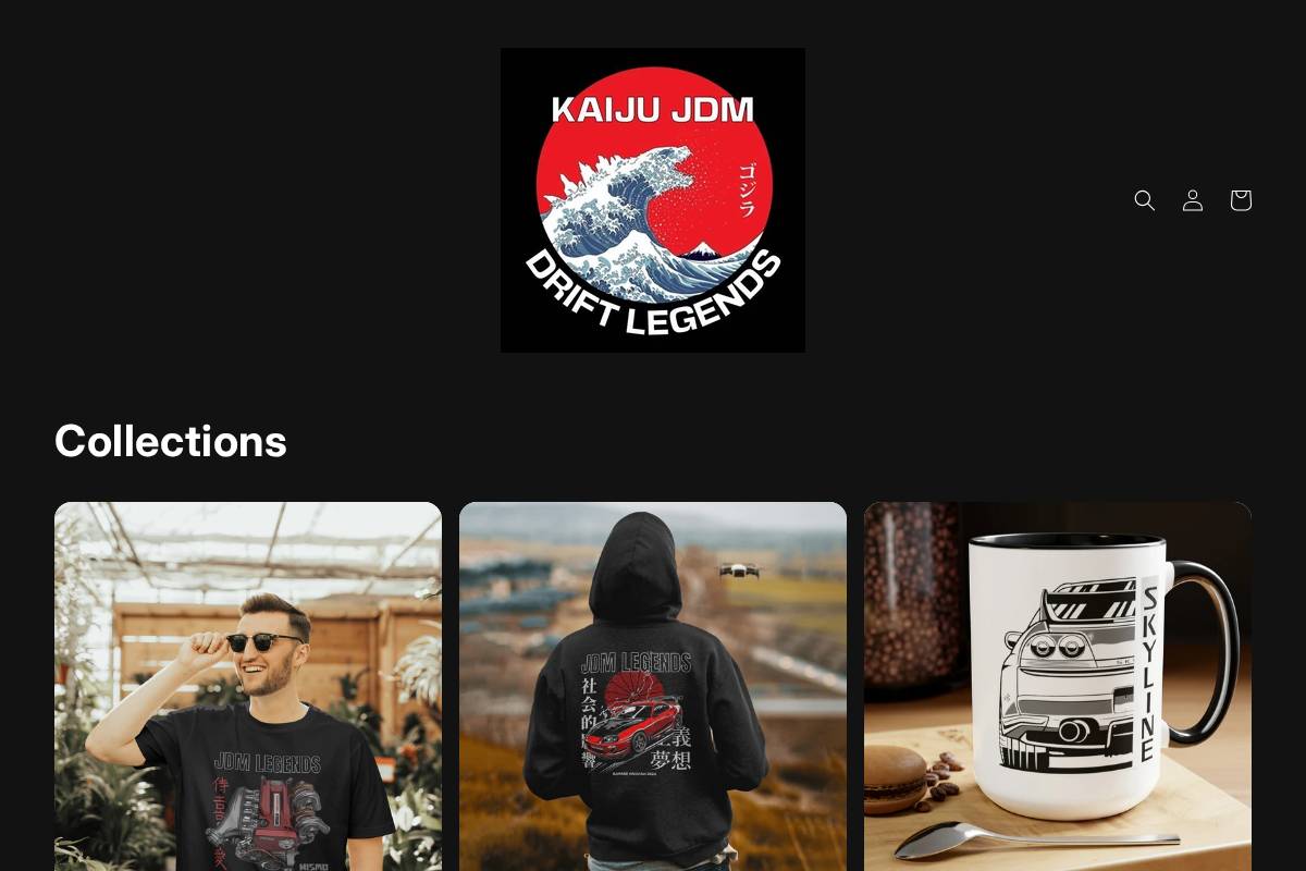 kaijujdmhub.com homepage screenshot