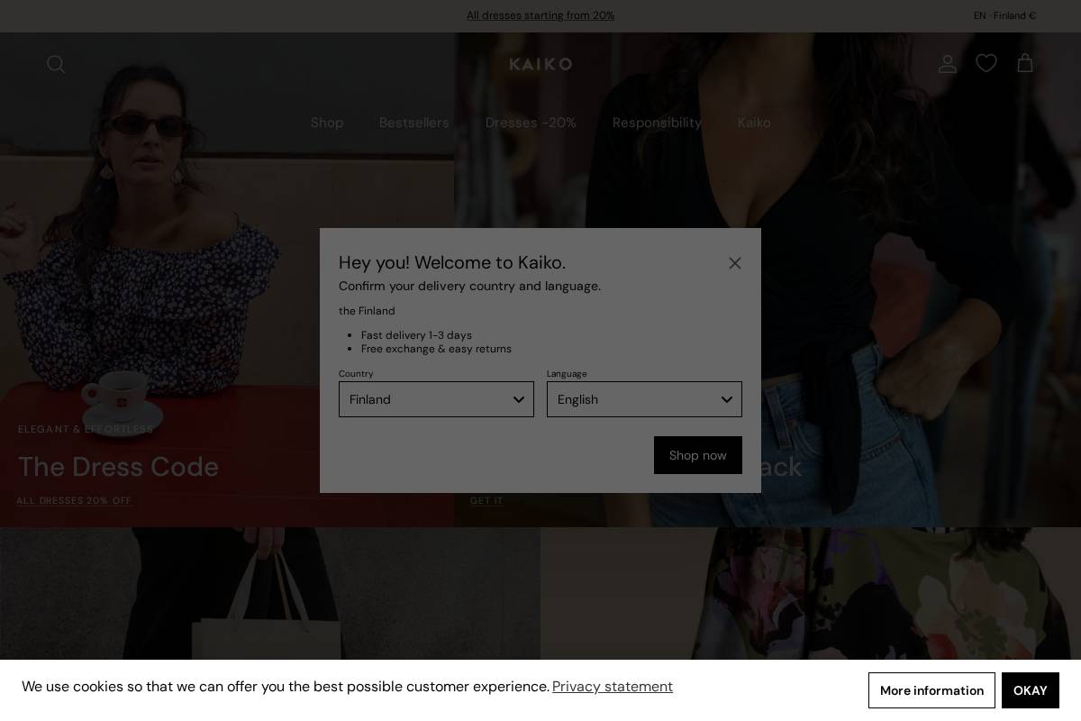 kaikoclothing.com homepage screenshot